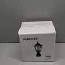 FUDESY Dusk to Dawn Outdoor Post Light, White Modern Exterior Post Lantern with Pier Mount Base, Plastic Waterproof Lamp Light Fixture for Garden Yard Patio Pathway, LED Bulb Included