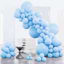PartyWoo Light Blue Balloons 152pcs Different Sizes of 18 12 10 5 Inch Baby Pastel Sky Aqua Blue Balloon Arch Kit Garland for Birthday Gender Reveal Baby Shower Graduation Party Decorations Blue-Y4