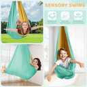 Swing Stand Frame with Sensory Pod Swings and Chair, Sensory Swing Set, X-Shaped Swing Frame, Heavy-Duty Metal Hammock Chair Stand for for Adults Indoor and Outdoor 330LBS(Mint Green)