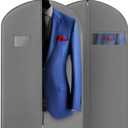 2 Pack 40-inch Suit Bag Garment Bag for Travel and Storage, Garment Bags for Hanging Clothes with Zipper and Visible Transparent Window, Waterproof Breathable Nonwoven Fabric, Gray