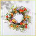 24 Inch Spring Branch Wreath with Mixed Morning Glory Flowers Trumpet Blossom Floral Wreath Silk Morning Glory Flower Hanging Wreath with Vine for Front Door Wedding Window Wall Summer Home Decoration