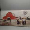 Barn Prints Farmhouse Old Barn Wall Art Red Barn Windmill Highland Cattle Rustic Bedroom Wall Decor Farmhouse Barn Windmills Art For Bathroom Bedroom Living Room Framed Ready To Hang 12x16 Inch (12L" x 16W")