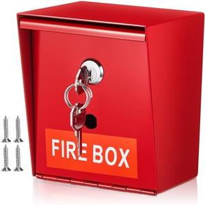MorningRo Fire Box Fire Department Lock Fire Box for Keys Weather Resistant Emergency Key Box with 2 Keys for Home