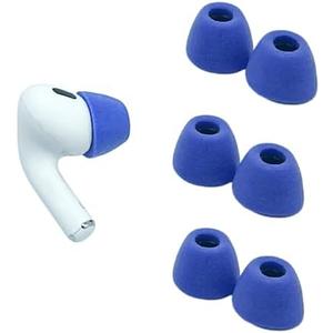Comply Memory Foam Replacement Earbud Tips for Apple AirPods Pro 1 & 2 | Ultimate Comfort, Secure Fit, Superior Noise Isolation | Anti Slip, Prevent from Falling Out | Blue, Large (3 Pairs)
