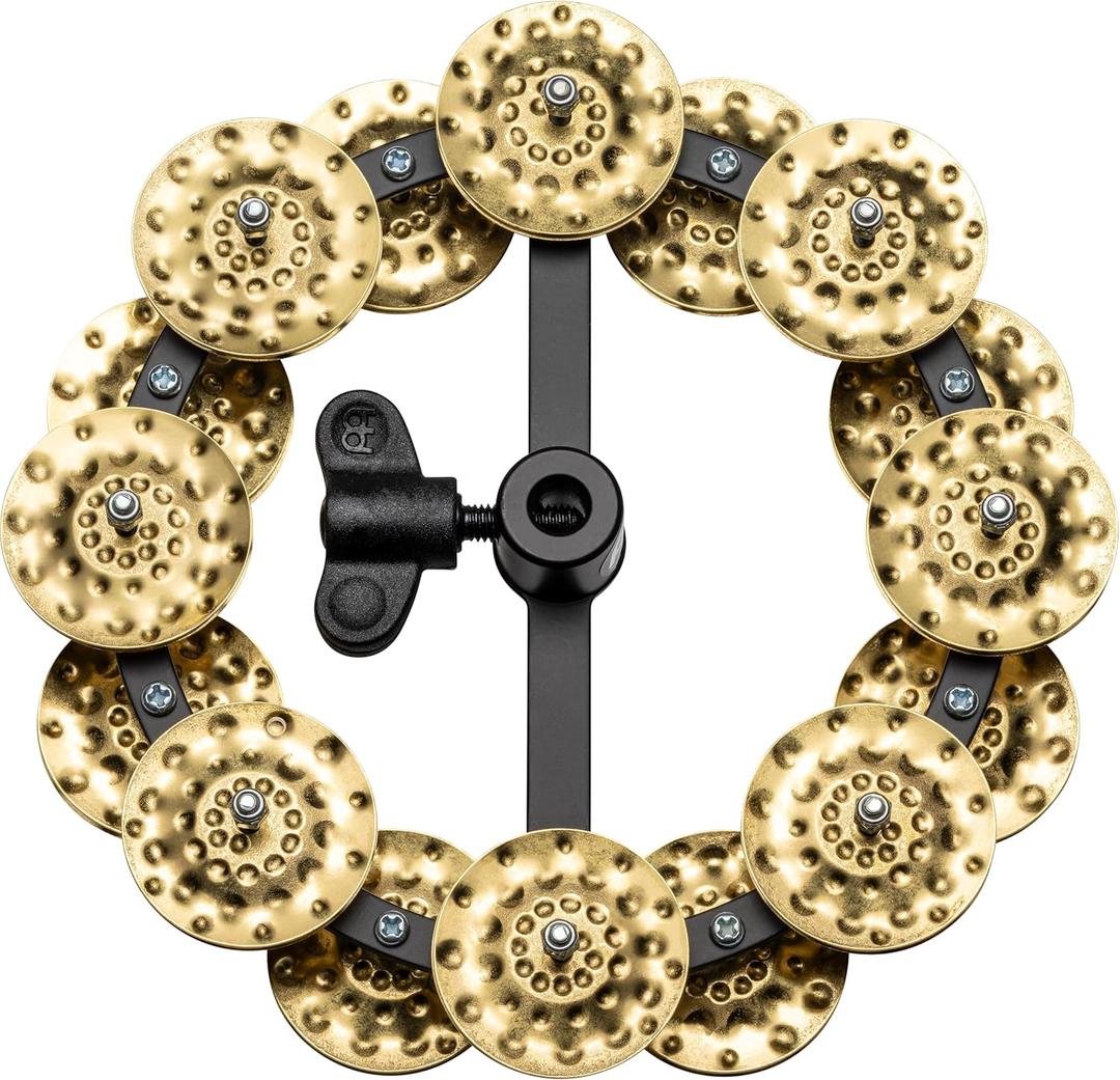 Hihat Tambourine Jingle Effect, Hammered Solid Brass  NOT MADE IN CHINA  Mountable on Any Pull Rod, 2-YEAR WARRANTY (Double Row)