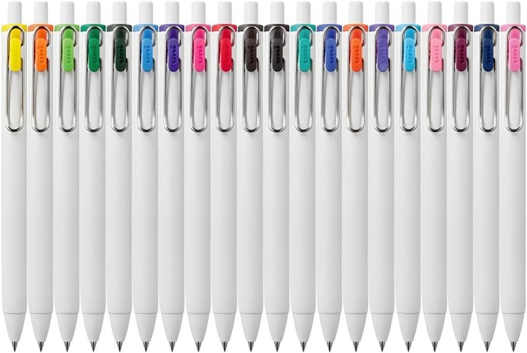 Mitsubishi Pencil Gel Ink Ballpoint Pen, Uni-ball One, 0.38mm, Set of 20 Colors