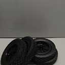 4 Pack 8 Inch Solid Rubber Wheels, Hand Truck Wheel Replacement Rubber Tire, Replacement Tire with 1/2 Bore Offset Axle for Cart, Trolley, Lawn Mover