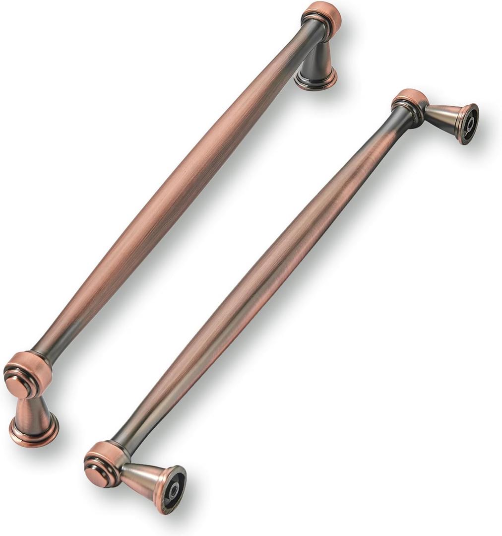 khtumeware 10 Pack 8 Inch(203mm) Brushed Antique Copper Cabinet Pulls Soild Vintage Kitchen Cabinet Handles Kitchen Cabinet Hardware for Cupboard Drawer Handles Dresser Pulls