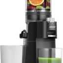 Cold Press Juicer Machines, Masticating Slow Juicer, Quiet, Whole Fruit/Vegetable Juicer with High Yield, Easy to Clean, BPA Free (Black)