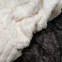 3FT Bean Bag Chairs Teardrop Bean Bag Chairs for Adults Beanbag Chair with Memory Foam Filled Soft Plush Leaf alongside Stripe Faux Fur Washable Cover for Dorm, Bedroom(Plush WH)