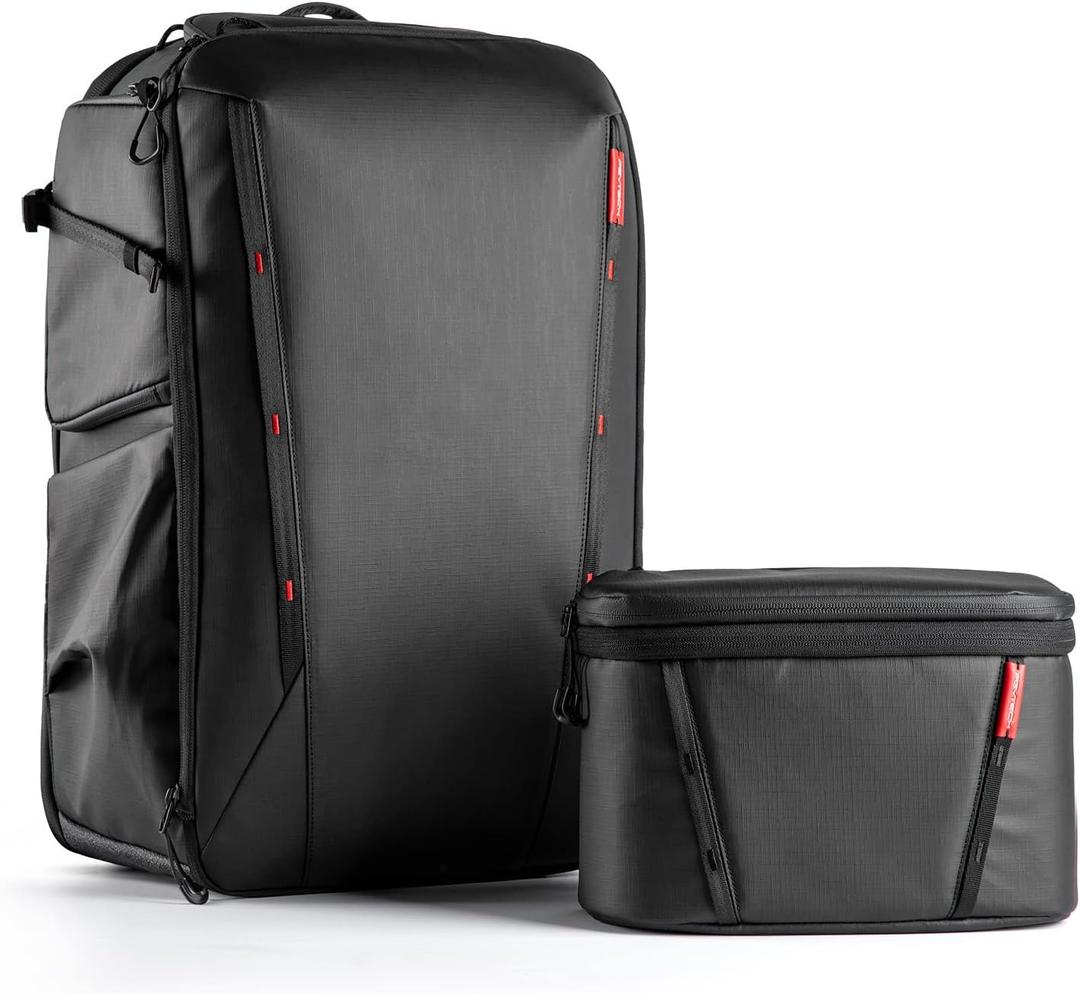 PGYTECH OneMo 2 35L-45L Camera Backpack with Shoulder Bag for 17" Laptop, Waterproof DSLR Camera Pack for Canon/Nikon/Sony, Extra Large Photography Bag, Drone Backpack for DJI Mini 3 Pro/Mavic 3/ FPV (Black)