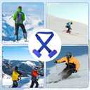 2 Pairs Ski Fastener Tapes, Adjustable Ski Boot Straps with Protector Pads Ski Carrier Straps Ski Wraps Ties Gear Storage for Ski Poles Boards Carrying Outdoor Winter Sports Accessories (Blue)