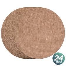 Burlap Round Placemats - 12" Diameter Burlap Circle Rustic Table Decorations, 48 PCs