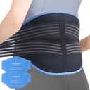 Ice Pack for Back Pain Relief, FSA Eligible, 2 Packs Reusable Lower Back Wrap Hot Cold Therapy for Sciatic Injuries, Tailbone Pain, Lumbar Surgery, Coccyx, Herniated Disc, Gift (Black)