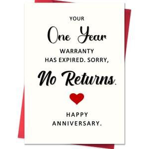 6 x IDU Funny 1st Anniversary Card,1 Year Anniversary Card Gifts for Boyfriend Girlfriend Him Her,1st Wedding Anniversary Cards Gifts for Husband Wife Couples Women Men