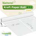 PerkHomy White Kraft Paper Roll 48" x 1,800" (150') for Gift Wrapping Bouquet Flower Art Painting Craft Writing Packaging Shipping 80GSM 55LB (White, 48" x 150')