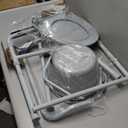 Drive Medical 11148-1 Folding Steel Bedside Commode Chair, Portable Toilet, Supports Individuals Weighing Up To 350 Lbs, with 7.5 Qt. Bucket and 13.5 Inch Seat, Grey