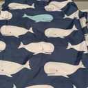 Lush Decor Whale Shower Curtain - Fabric Ocean Fish Animal Print Design for Kids, 72" x 72", Navy