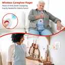 Wireless Caregiver Pager SOS Call Button for Elderly Monitoring 1000+ Feet Life AlertEmergency Alert System Call Bell for Nurse Patient Disabled 1 Waterproof Transmitter & 1 Plugin Receiver