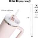 2 x 3 Pack 12" Replacement Straws, Compatible with Stanley Cup 40 ozReusable Straw with Straw Brush for Stanley Cup Accessories, for Stanley StrawsFood Grade & BPA Free(Translucent White)