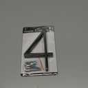 Modern House Numbers - 5 Inch Floating House Numbers With Nail Kit And Instructions Easy To Install, High Gloss Black Number 4
