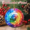 Christmas Ornaments, 2.8 Inch Ceramic Hanging Ornament, Christmas Tree Ornaments, Xmas Decorations, Holiday Decorations, Holiday Party Gifts, and Xmas Gift Ideas - Rainbow Spiral