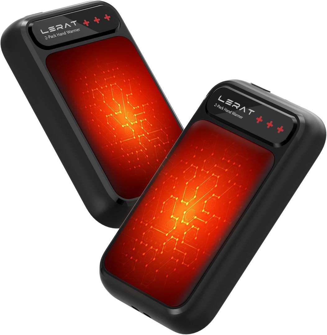 Hand Warmers Rechargeable 2 Pack, Electric Hand Warmers, Fast Heating, Portable Pocket Heater, 2 in 1 Quick Charge Hand Warmer for Outdoor Indoor, Warmer Gift for Christmas, Golf, Camping