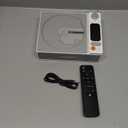 Leapwell CD Player Portable Bluetooth Desktop CD Players for Home with Speakers Rechargeable Small Retro CD Player with LCD Screen Optical USB White