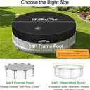 SIHAIAN 24 Ft Round Pool Cover, with Automatic Drain Pool Cover, Patented One-Piece Tensioning System Above Ground Pool Cover, Preventing Waterlogging, Yarn-Dyed Oxford Fabric Solar Pool Cover