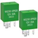 Relay 95230-2P020 (Set of 2), 4 Pins Multi-Purpose Power Relay 12V 20A, Compatible for Select Hyundai, Kia Vehicles