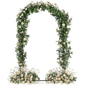 AEPOALUA Wedding Arch, Metal Arch Backdrop Stand, Balloon Arch Stand Wedding Frame for Ceremony Decoration (Black, 7.2FT, 6FT Arch Backdrop)