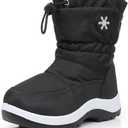 Ahannie Boys Girls Snow Boots Toddler Kids Winter Boots Water Resistant Warm Side Zipper Shoes(Toddler/Little Kid), Size 24
