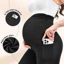 Ipletix Maternity Capris Leggings with Pockets Over The Belly, Yoga Workout Pants for Pregnancy & Postpartum