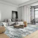 10x14 Area Rugs Washable Rug: Modern Abstract Living Room Rug Soft Anti-Skid Thin Carpet Indoor Floor Non-Shedding Carpets for Bedroom Dining Room Farmhouse Nursery Home Office Blue Multi