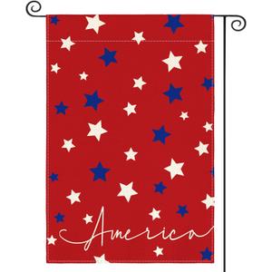 AVOIN colorlife 4th of July America Garden Flag 12x18 Inch Double Sided Outside, Independence Day Patriotic Stars Yard Outdoor Decoration