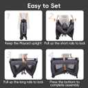 Pamo Babe Pack and Play with Bassinet Baby Playpen Foldable Playard with Changing Table Portable 4 in 1 Baby Playard