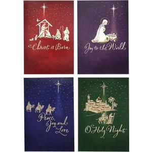Hallmark Image Arts Religious Boxed Christmas Cards Assortment (4 Designs, 24 Christmas Cards with Envelopes) (Gold Foil Icons)