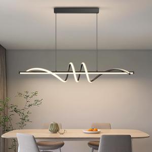 Modern LED Pendant Lights, 39in Chandelier Dimmable with Remote Control 3000k-6000K Adjustable Color Temperature, Aluminum Island Lighting Lamp Fixture for Kitchen, Dining Room, Billiard Room