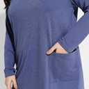 TIYOMI Plus Size Shirts Long Sleeve Tunic Tops for Women XL-5XL (Blue, XL)