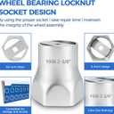 6-Point Truck Wheel Bearing Locknut Socket Set with Display Tool Board 9850