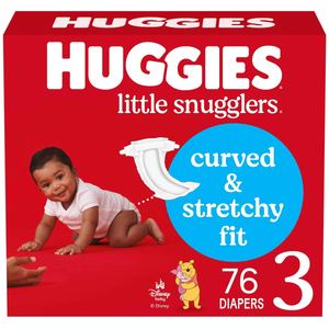 Huggies Size 3 Diapers, Little Snugglers Baby Diapers, Size 3 (16-28 lbs), 76 Count