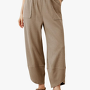 Xiaoxuemeng Womens Baggy Wide Leg Pants Casual Elastic Waisted Palazzo Harem Pants with Pockets L