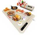 Warming Mat for Food, Voriah Electric Warming Tray with 3 Temp Settings & Auto ShutOff, Food Warmer with Thick Silicone Surface to Keep Food Warm at Buffet, Parties, and Family Use（Apricot）