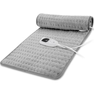Heating Pad, Electric Heating Pad for Dry & Moist Heat, Electric Heat Pad with Multiple Temp & Timer Settings, Auto Off.(Light Gray, 33"X17") Set Of 2