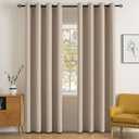 MIULEE Room Darkening Curtains Thermal Insulated Drapes Solid Window Treatment Set Grommet Top Light Blocking Blackout Curtain for Living Room/Bedroom 2 Panels 52 x 84 inch Length Taupe