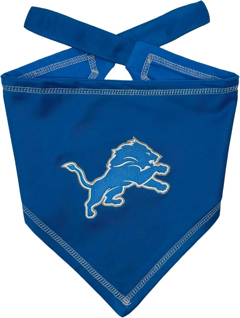 Pets First NFL Detroit Lions TIE Bandana, Small/Medium. Dog Bandana Scarf Bib for Pet Cat Dog. The Ultimate Game-Day, Party Bandana