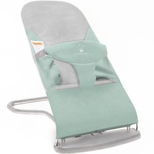 ComfyBumpy Ergonomic Baby Bouncer Seat - Bonus Travel Carry Case - Safe, Portable Bouncing Chair with Adjustable Height Positions - Infant Bouncy Seat Perfect for Newborn Babies (Green)