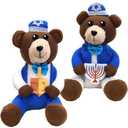 TURNMEON Hanukkah Decorations - 2 Pack Chanukah Plush Bear Doll Hold Menorah & Dreidel,Hanukkah Gnomes Home Indoor Holiday Party Decor Chanukah Ornaments Table Hanukkah Gifts Idea