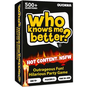 QUOKKA Who Knows Me Better? - Hot & Wild Edition | Bold & Spicy Party Card Game for Adults Only | 500+ Daring Questions to Expose Your Friends Deepest Desires