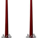 Amlong Crystal 3 inch Clear Lotus Candlesticks Holder, Set of 2
